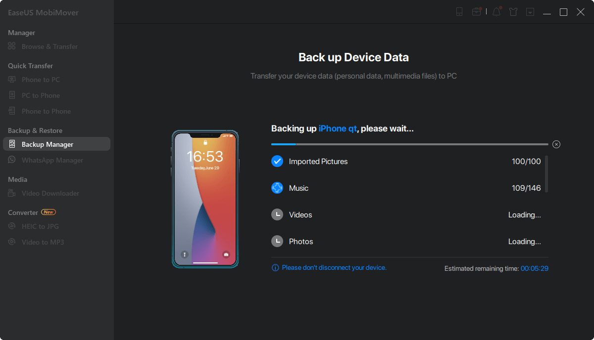 como fazer backup de arquivos do iPhone - passo 3