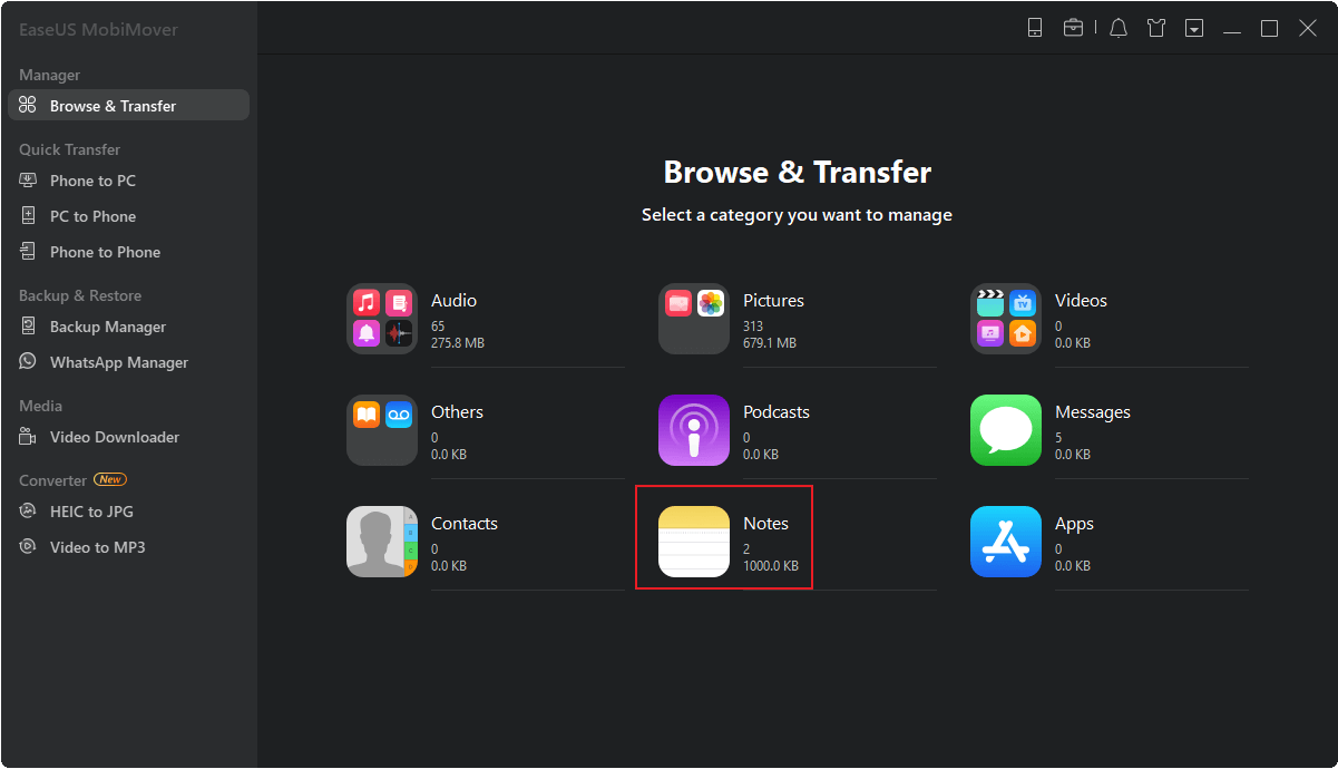 connect device and launch EaseUS MobiMover