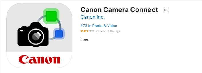 Canon Camera Connect app