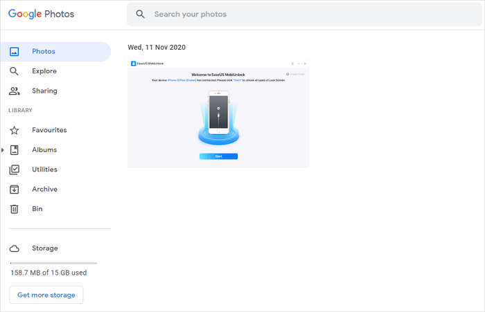 Upload photos to Google Photos