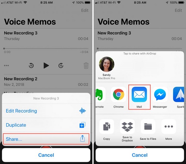 uploading voice memos from iphone to computer