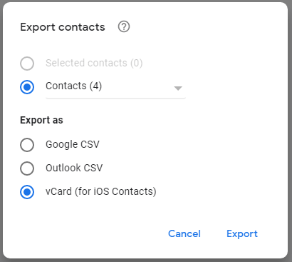 How to export contacts from Google Contacts to computer