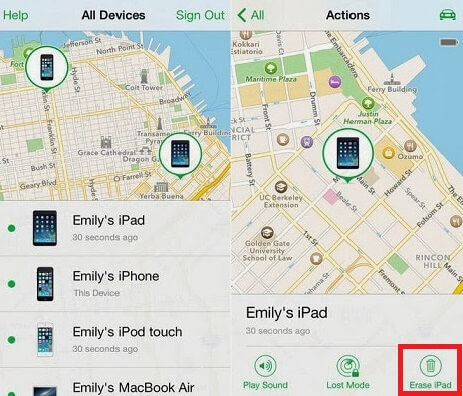 Factory reset iPhone via Find My iPhone
