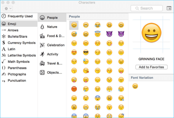 how to add emojis on mac