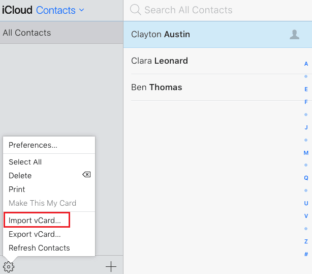 Import Gmail Conatcts to iCloud