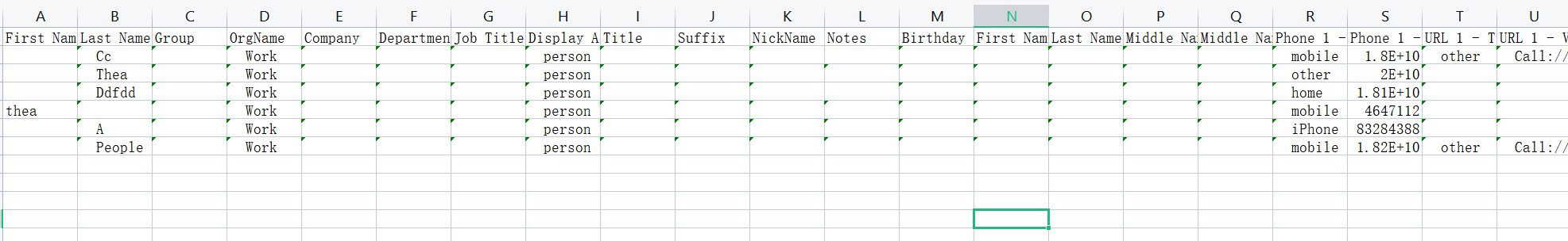 MobiMover supported CSV file format