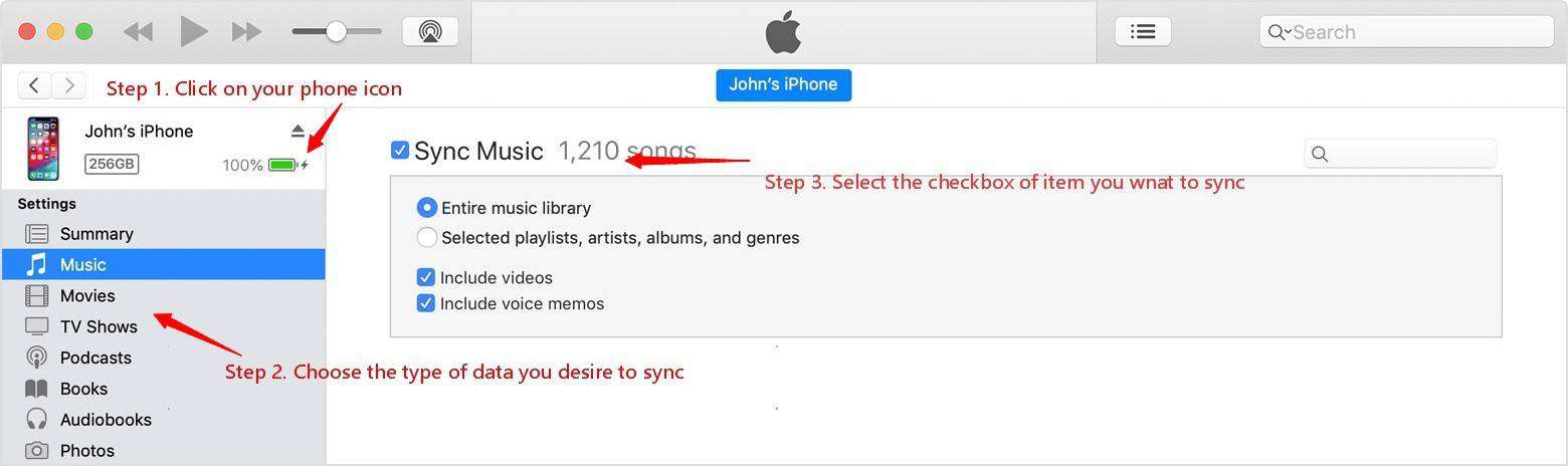 Sync iPhone and iPad via iTunes