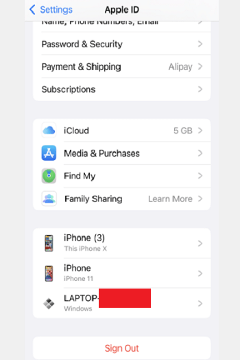 Check device list from iPhone or iPad
