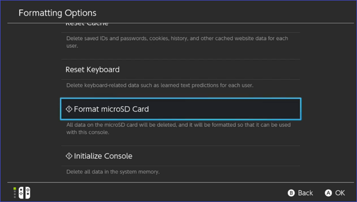 forma microsd karte.