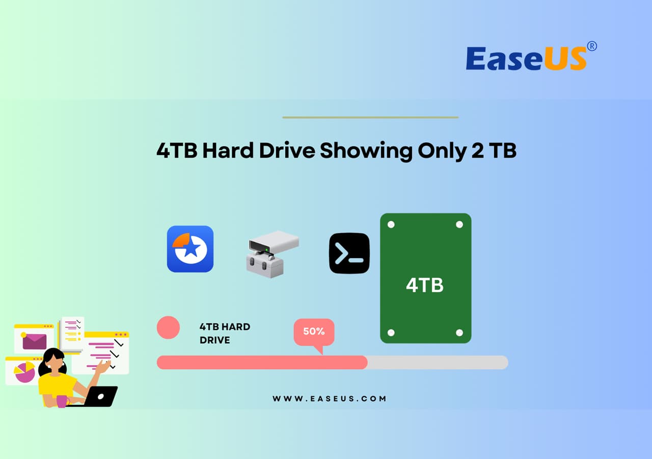 4TB hard drive shows only 2TB cover