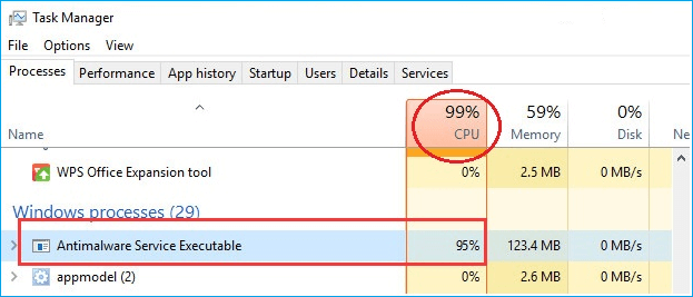 hård Fordampe Anklage Fixed] Antimalware Service Executable High Memory/CPU/RAM/Disk - EaseUS