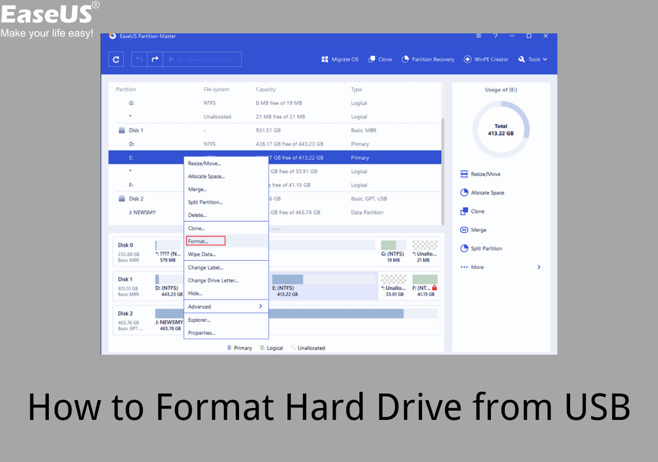 hjemmelevering se Higgins New Guide: Create Bootable USB to format Hard Drive & Format Hard Drive  from USB - EaseUS