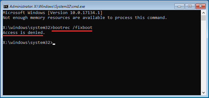Fix Bootrec /Fixboot L'accesso è negato