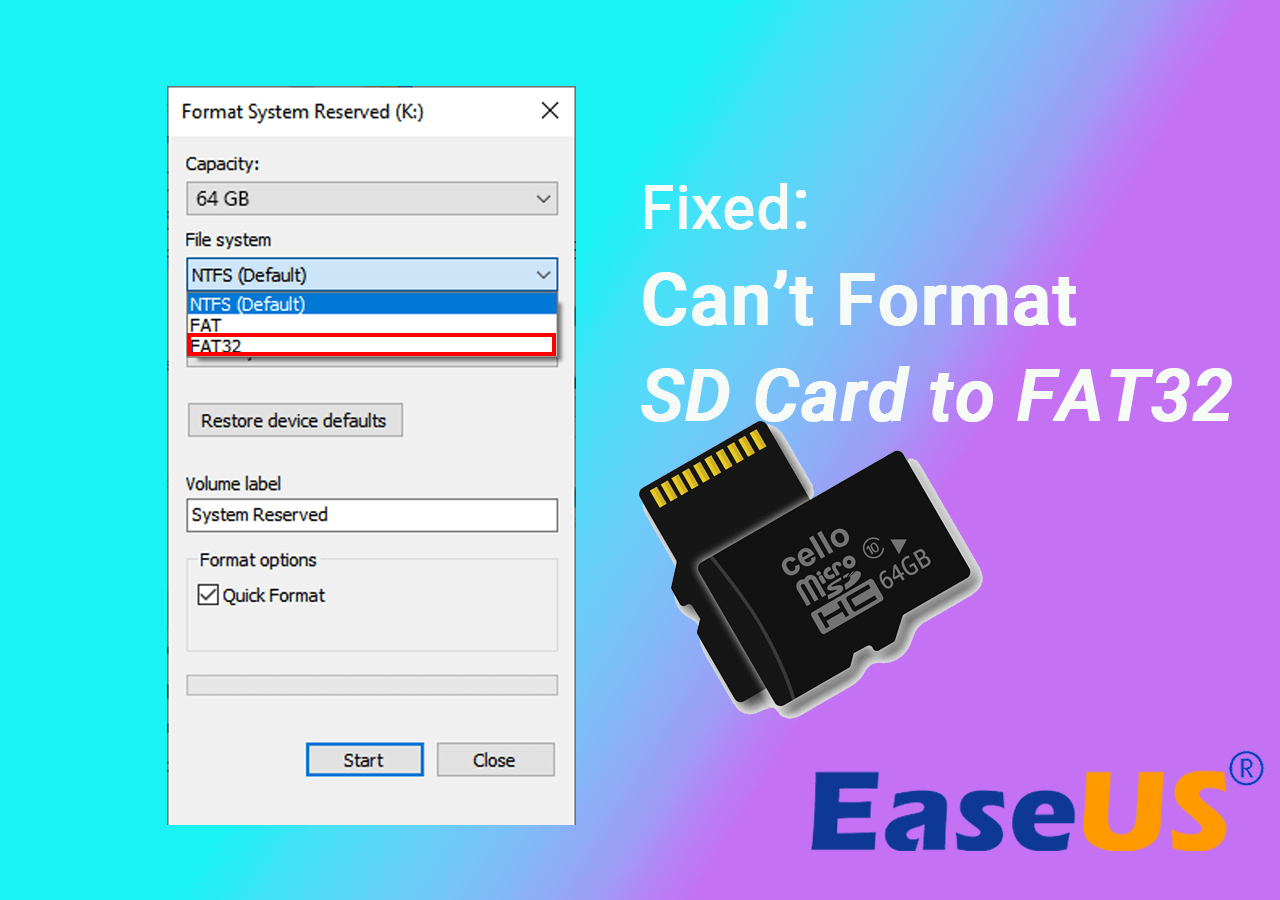 How to Format 64GB SD Card to FAT32 - Easy and Safe