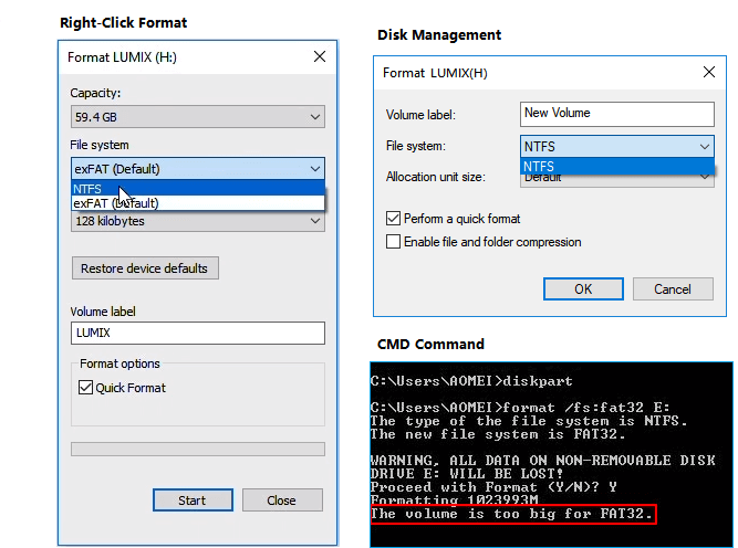 fat32 ntfs format tutorial