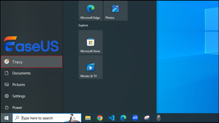 abrir configurações de conta de usuário