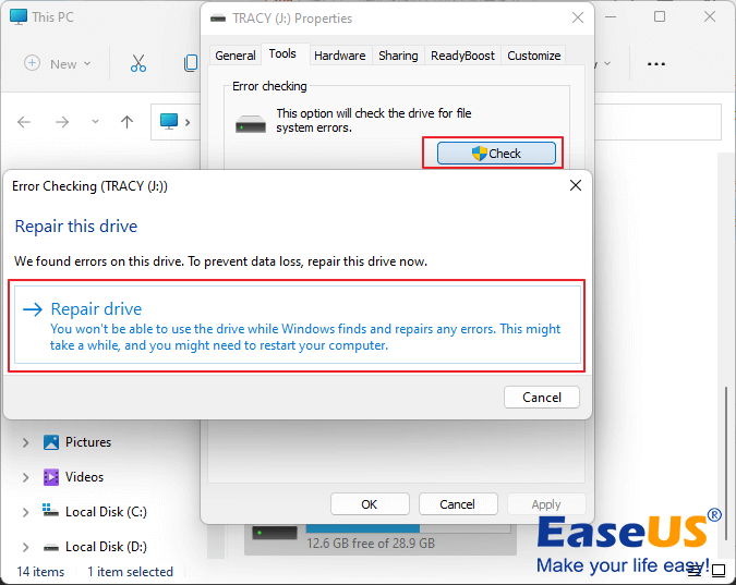 Controlla e correggi l'errore del file system della scheda SD