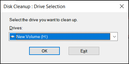Wählen Sie das zu reinigende Volumen