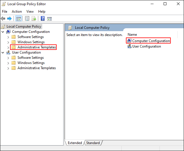 Vorlagen für die Computerkonfigurationsverwaltung