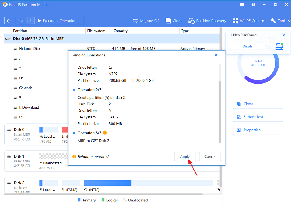 convert MBR to GPT - 2