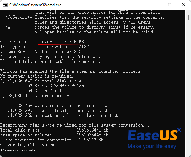 konvertera kostsam enhet från fat32 till ntfs