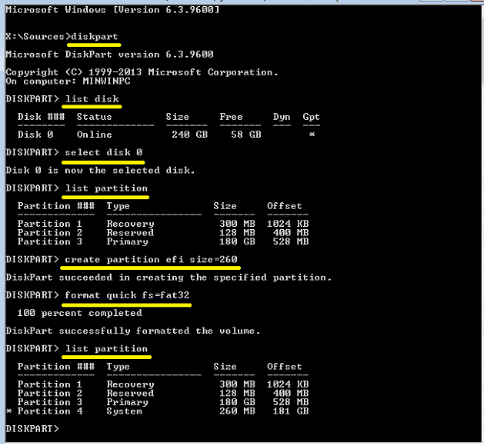 do you have to create boot partition windwos 10