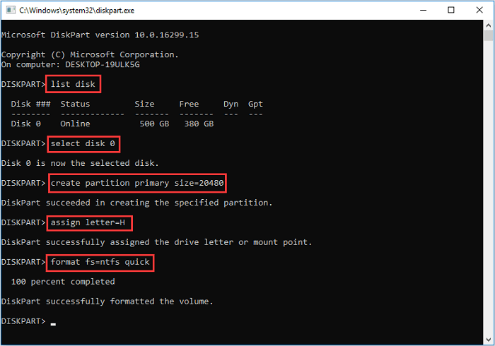 open disk formatting windows cmd