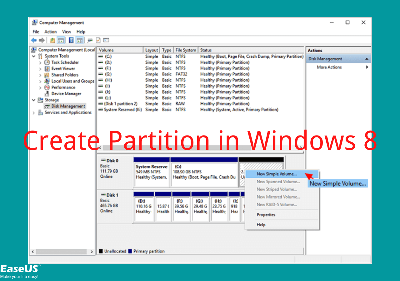 How to Create a Partition in Windows 8 [Partitioning Software] EaseUS