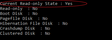 diskpart remove read only state