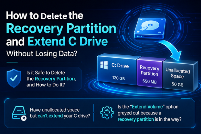 can i delete recovery partition and extend c