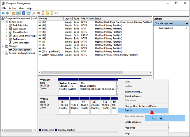 Format a hard disk partition