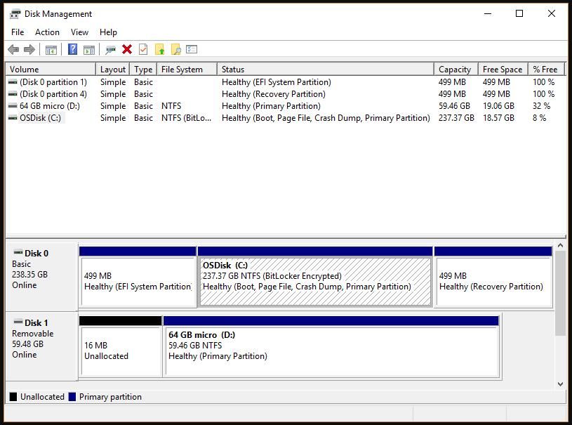 open disk management windows 10