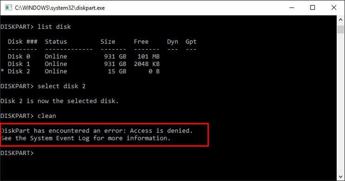 Solved] Diskpart an Access Is Denied -