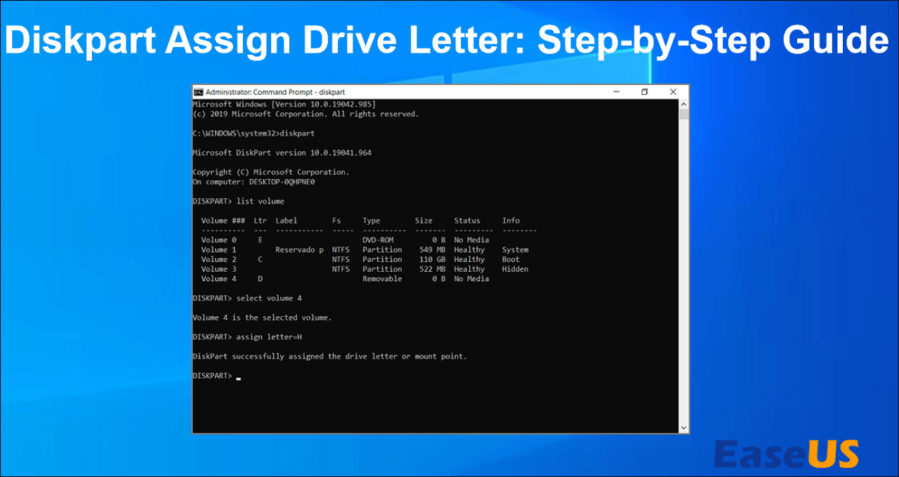 diskpart assign letter cmd