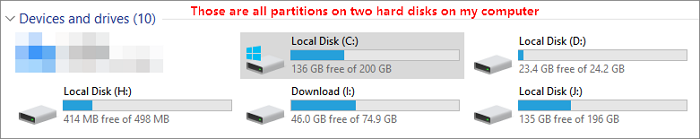 check partition size in windows explorer