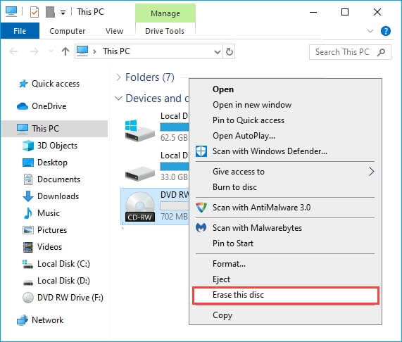 How to Format DVD RW/CD with CD Formatter in Windows 10/11 [Erase