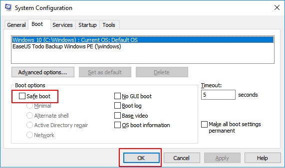 Quitter le mode de démarrage sans échec