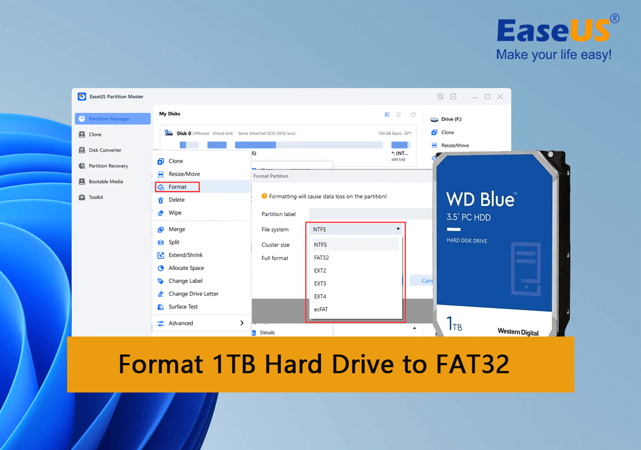 Misbruge hage billet How to Format My 1TB Hard Drive to FAT32? Your Checklist Is Here - EaseUS