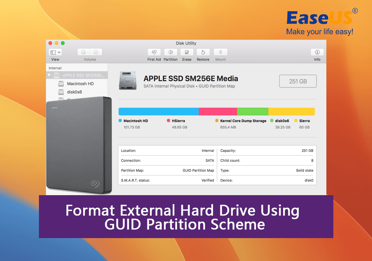 to Format External Disk Use Scheme: GUID Partition Map? [2023 - EaseUS