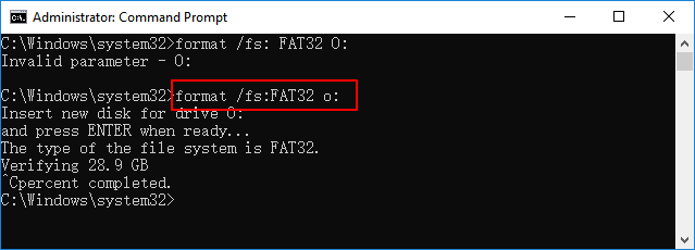 format fat32 command