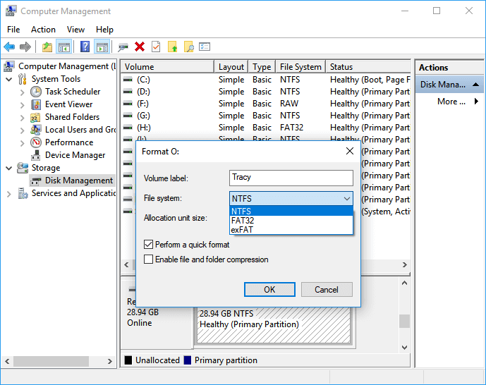 how to reformat from fat32 to ntfs