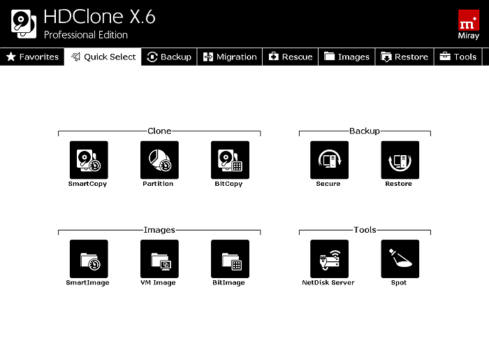 hdclone x6 interface