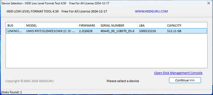 hdd low level format interface