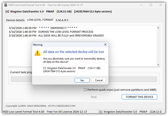 hdd low level format
