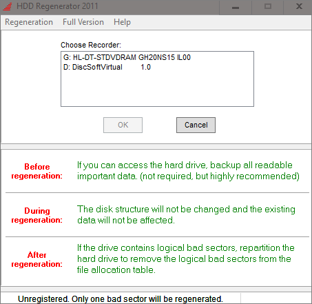 hdd regenerator 2011 serial number