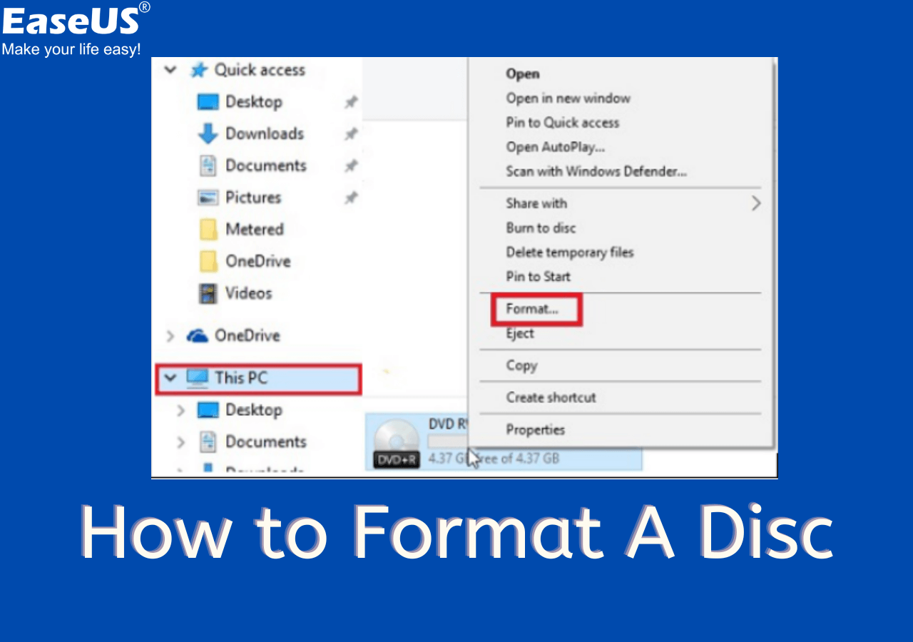 saddle Be excited Surprisingly How to Format DVD RW/CD with CD Formatter in Windows 10/11 [Erase  Available] - EaseUS