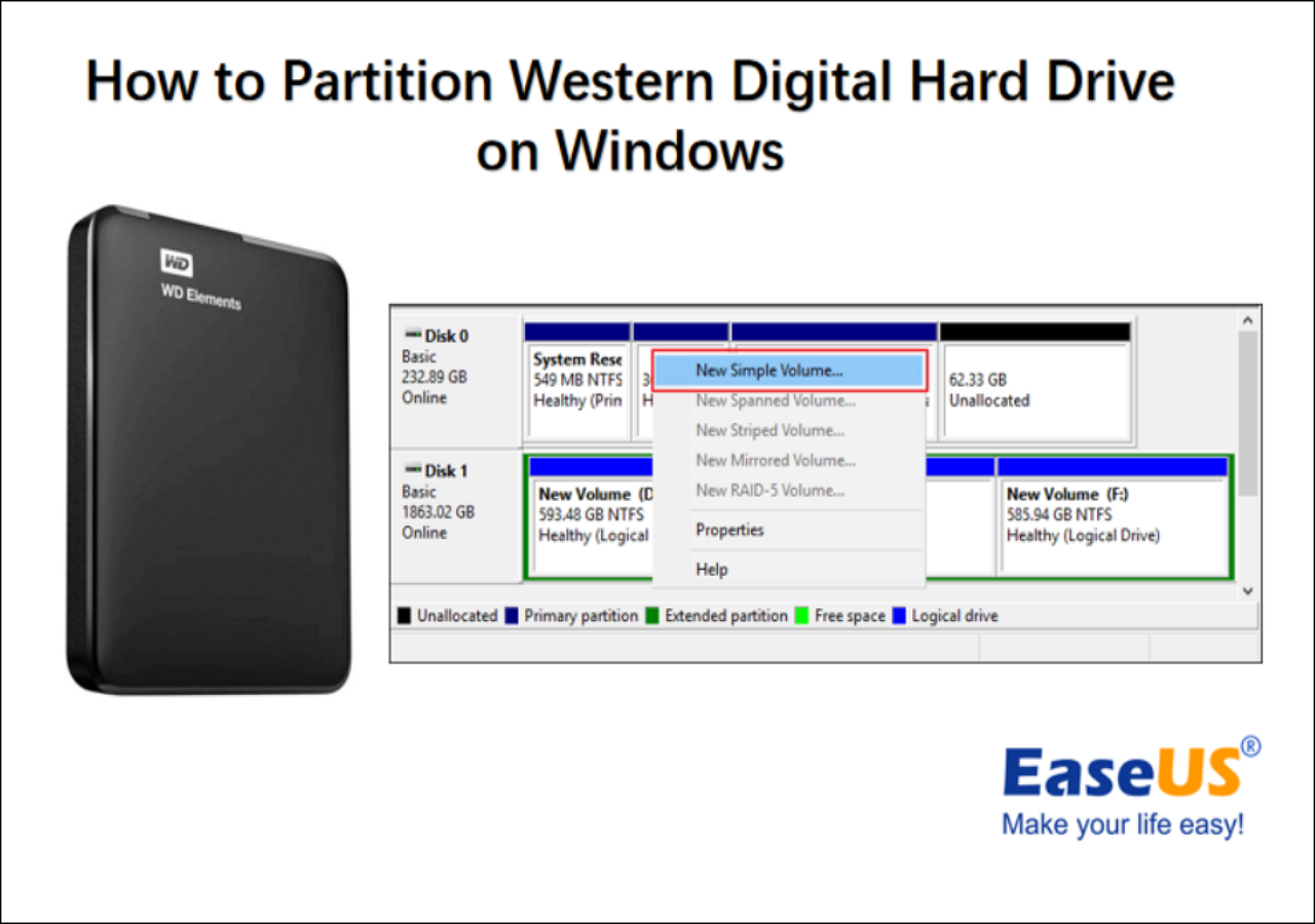 How to Partition Western Digital Hard Drive on Windows [2 Efficient Ways]