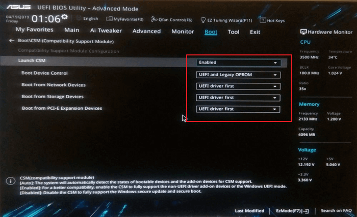 how to boot from GPT disk after conversion