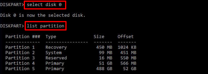 Partitionen auflisten