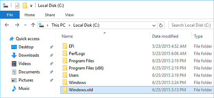 clear previous versions windows 10